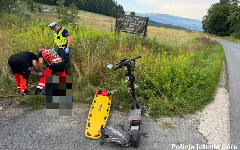 Groźny wypadek na hulajnodze w Staniszowie